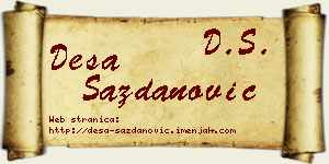 Desa Sazdanović vizit kartica